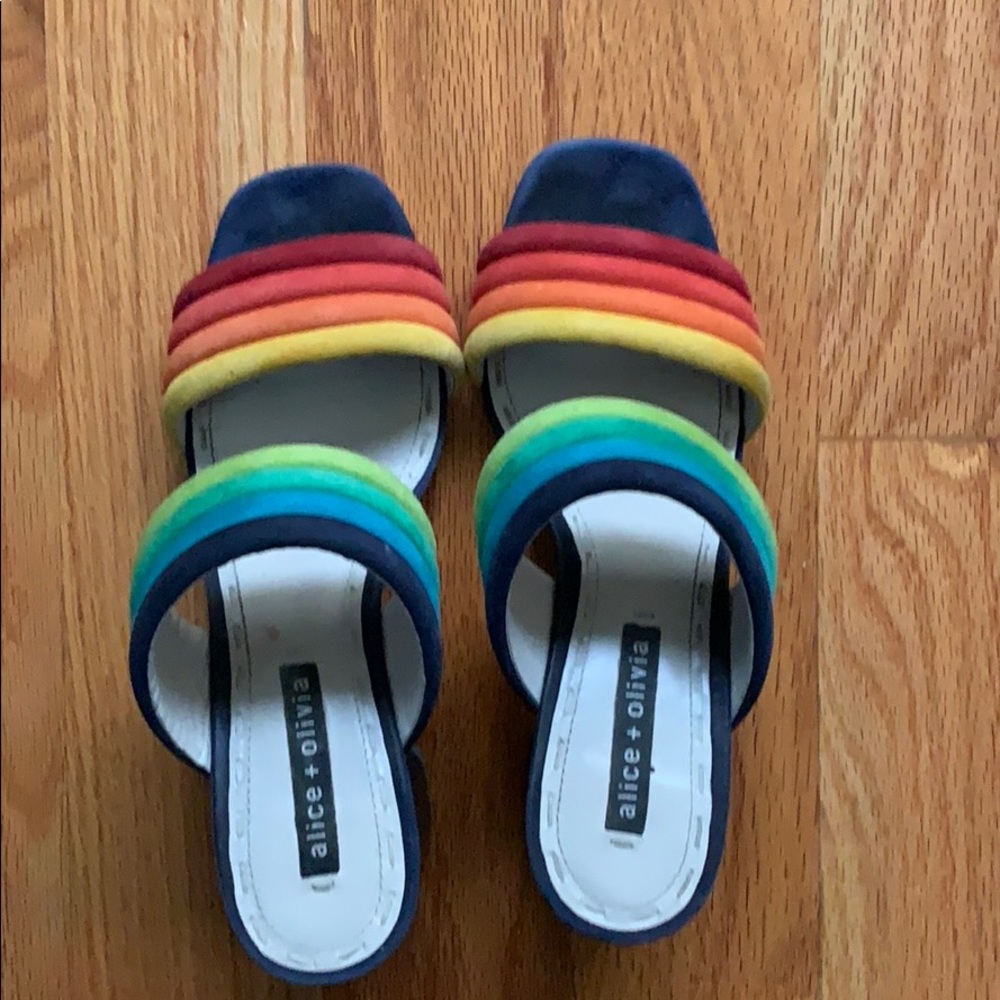 Alice and Olivia rainbow slides